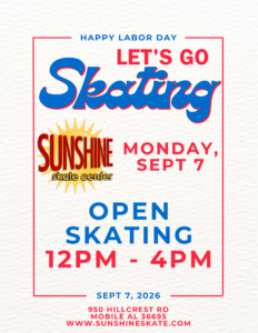 Happy Labor Day
Let's Go Skating
Monday, Sept 7
Open skating 12pm-4pm